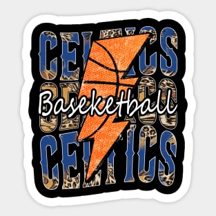 Graphic Basketball Celtics Proud Name Vintage Sticker